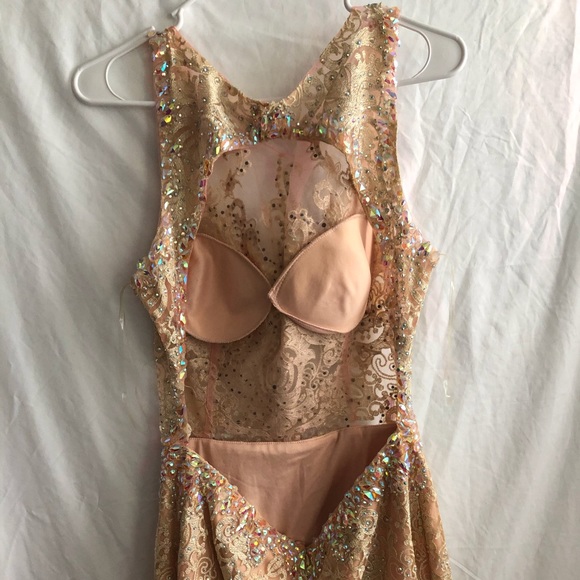 Pink & Cream Rhinestone Dress - Picture 3 of 4